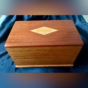Vintage Hand Made Wood Inlaid Box